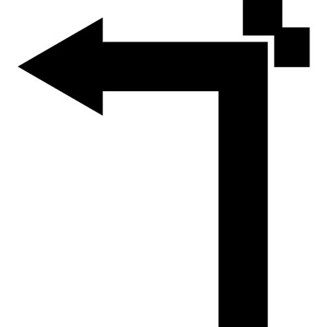 Turning left straight angle arrow - Free arrows icons