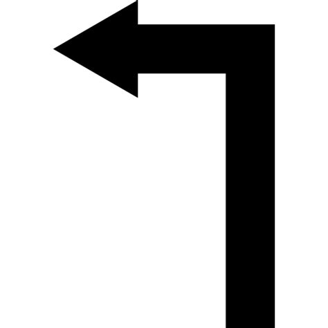 Arrow straight angle turning to left - Free arrows icons