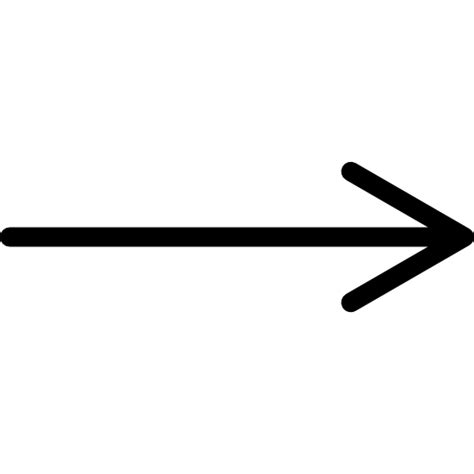 Right arrow of straight thin line - Free arrows icons