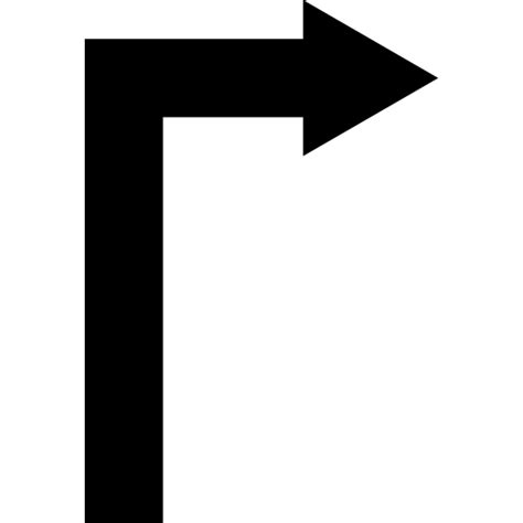 Arrow straight angle to turn to right - Free arrows icons