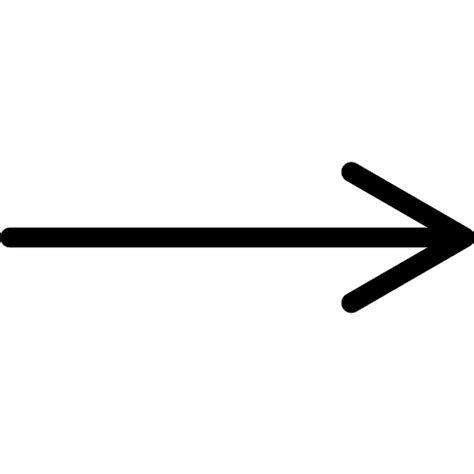 Right arrow of straight thin line - Free arrows icons