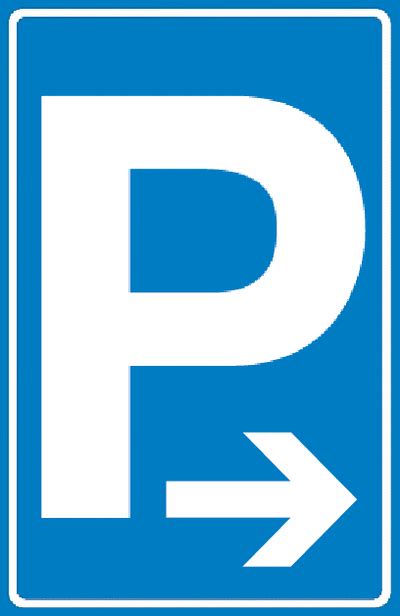 Parkschilder "Parkplatz-Symbol, Pfeil nach rechts" online ...